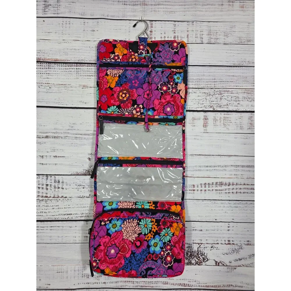 Vera Bradley Hanging Travel Organizer Cosmetic Bag Floral Quilted Makeup Case